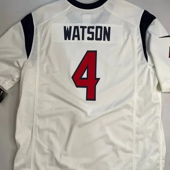 NWT Vintage 1990's Nike Houston Texans Deshaun Watson #4 Jersey Size XL White - Picture 2 of 9